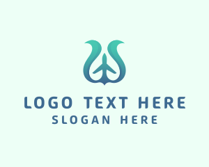 Travel Blogger - Travel Airplane Flying logo design