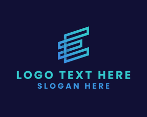 Tech - Geometric Finance Letter E logo design