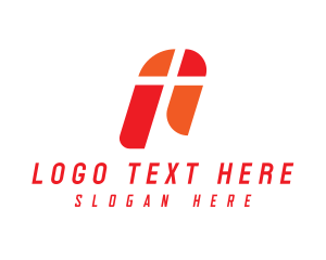 Orange Shield - Modern Mosaic Letter T logo design