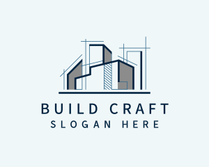 Construction Building Blueprint  logo design