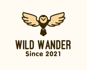 Minimalist Wild Owl logo design