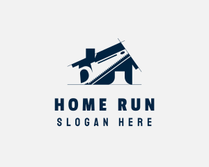 Saw Home Builder Construction logo design