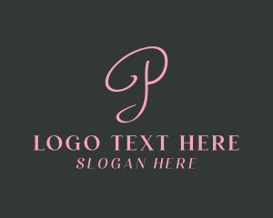 Calligraphy - Cursive Feminine Letter P Business logo design