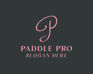 Cursive Feminine Letter P Business logo design