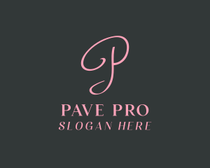 Cursive Feminine Letter P Business logo design