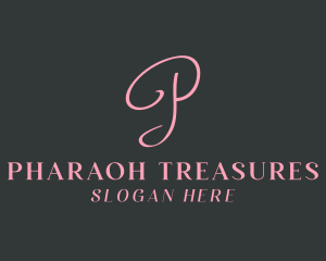 Cursive Feminine Letter P Business logo design