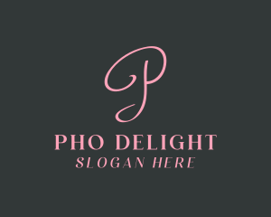 Cursive Feminine Letter P Business logo design