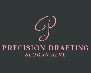 Cursive Feminine Letter P Business logo design