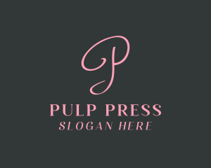 Cursive Feminine Letter P Business logo design