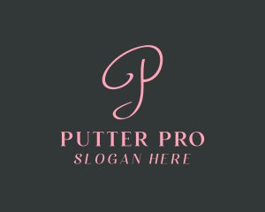 Cursive Feminine Letter P Business logo design