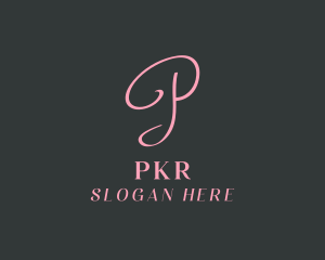 Cursive Feminine Letter P Business logo design