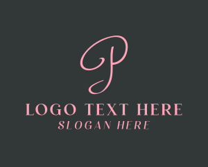 Cursive Feminine Letter P Business Logo