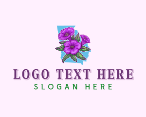 Cherokee Rose - Petunia Flower Georgia logo design