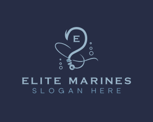 Marine Fishing Hook logo design