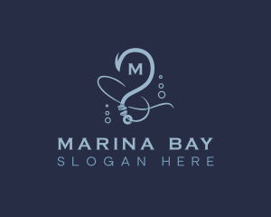 Seaport - Marine Fishing Hook logo design