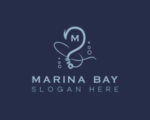 Marine Fishing Hook logo design