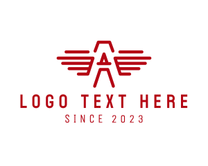 Winged - Wing Aviation Letter A logo design