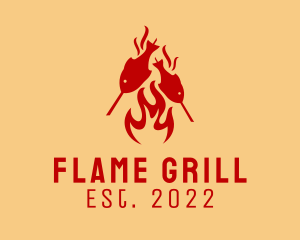 Grill - Seafood Grill Barbecue logo design