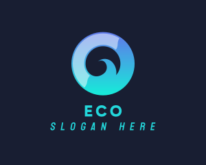 Ocean Wave Letter O Logo