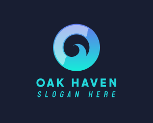 Ocean Wave Letter O logo design