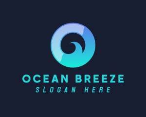 Ocean Wave Letter O logo design