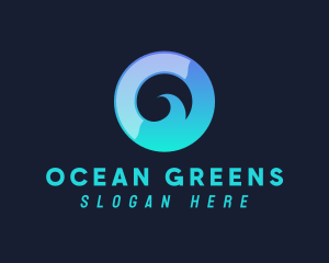 Ocean Wave Letter O logo design