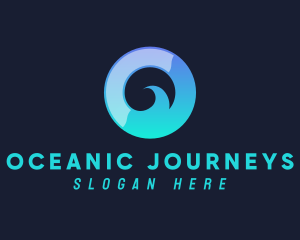 Ocean Wave Letter O logo design