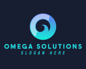 Ocean Wave Letter O logo design