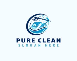 House Power Wash Cleaning logo design