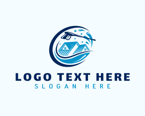 Clean - House Power Wash Cleaning logo design