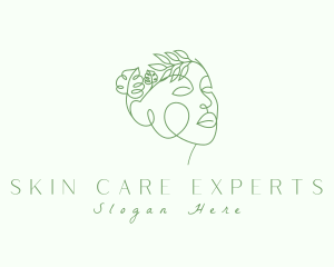 Woman Face Natural Aesthetic logo design