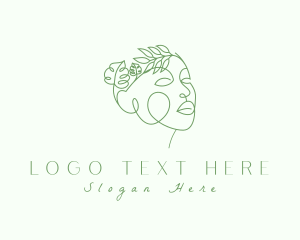 Woman Face Natural Aesthetic Logo