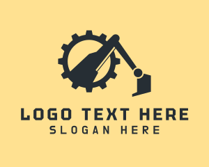 Black - Excavator Cog Contractor logo design