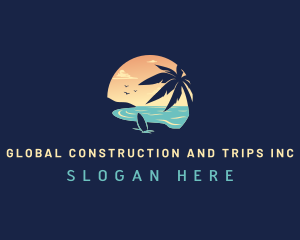 Surfboard - Bech Sunset Vacation logo design