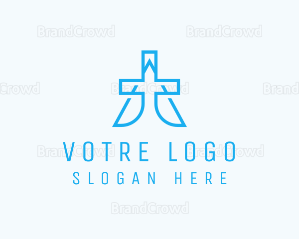 Blue Health Care Letter A Logo