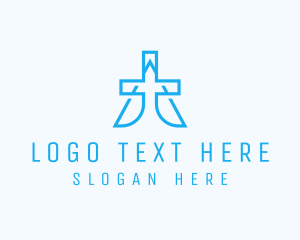 Blue Health Care Letter A logo design