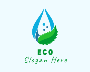 Plant - Mint Water Droplet logo design