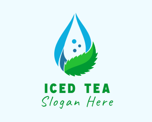 Mint Water Droplet logo design