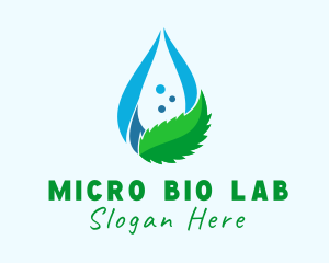 Mint Water Droplet logo design