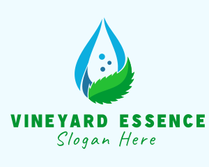 Mint Water Droplet logo design