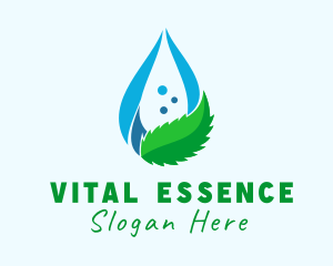 Mint Water Droplet logo design