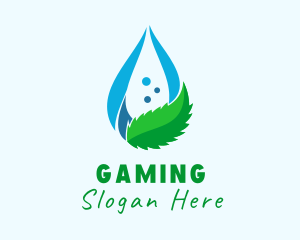 Plant - Mint Water Droplet logo design