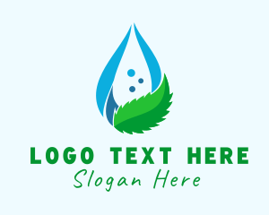 Water - Mint Water Droplet logo design