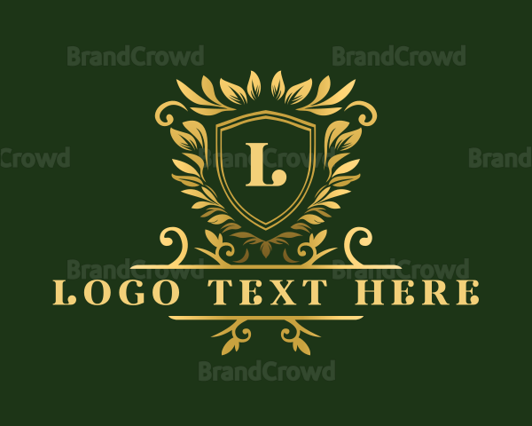 Elegant Floral Shield Logo