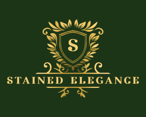 Elegant Floral Shield logo design