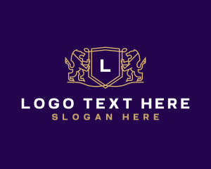 Sophisticated - Elegant Lion Shield logo design