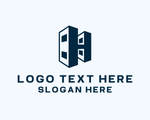 Letter H - Geometric Startup Building logo design