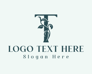 Green Organic Letter T Logo