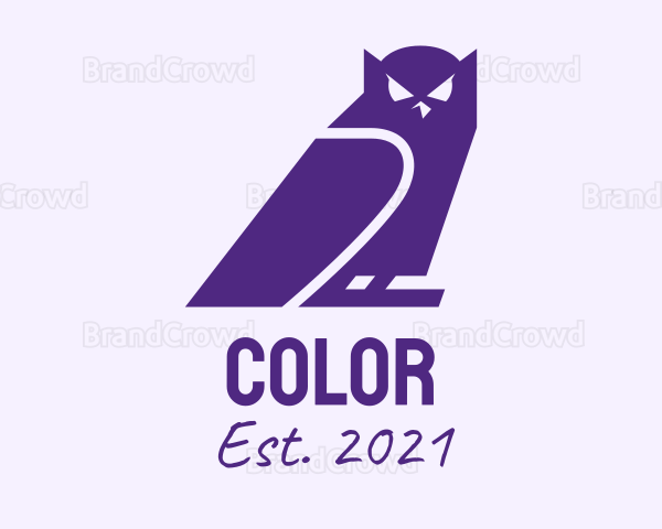 Purple Owl Silhouette Logo