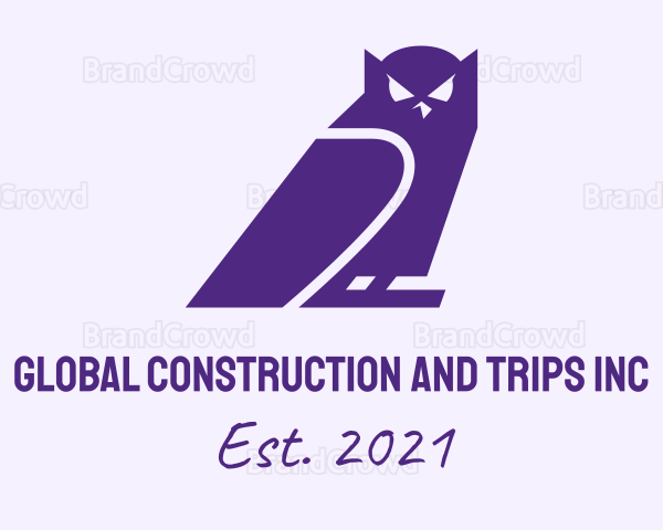 Purple Owl Silhouette Logo